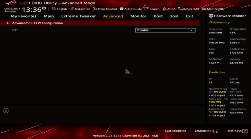 BIOS TPM 