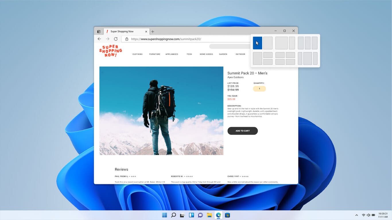 Función Multitarea SNAPS Windows 11 Windows 11 Multitarea