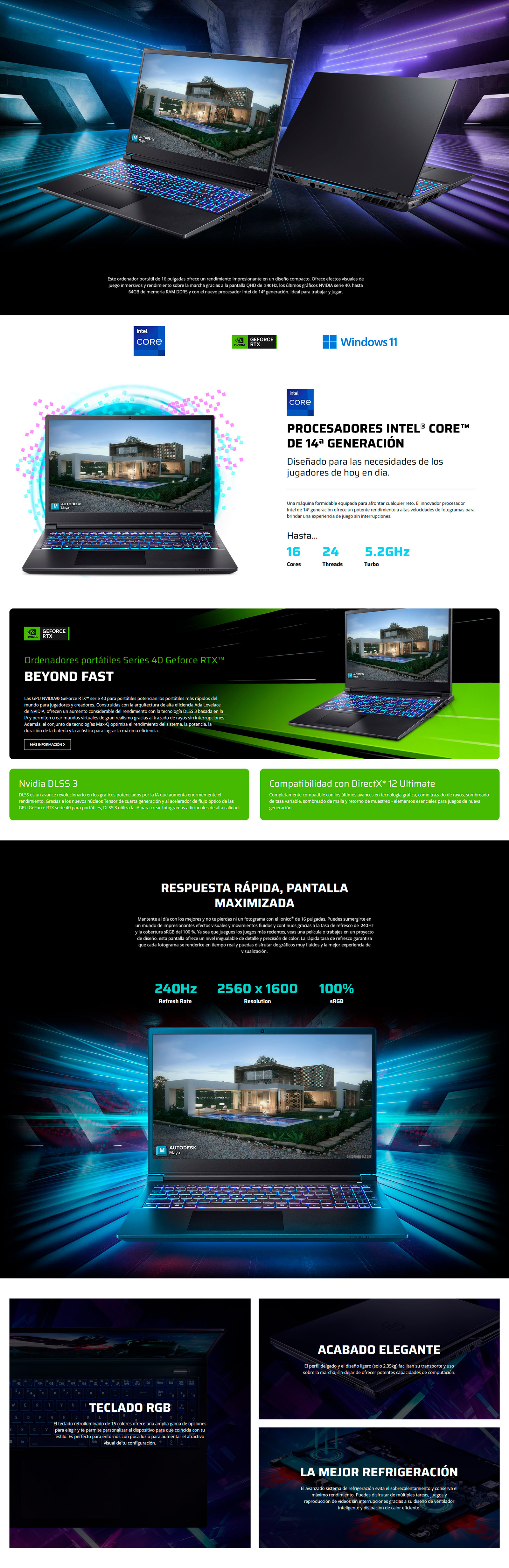 Portátil 16″ BlackRock OPTIMUM V360SN – Intel i7 14650HX – RTX serie 50 – Personalizados BlackRock Optimum 16